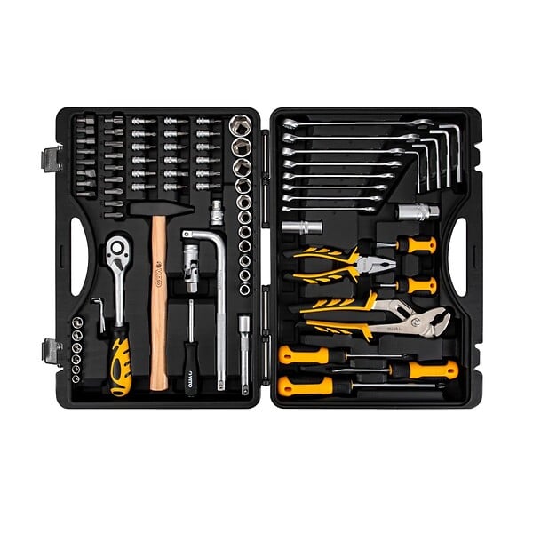 VITO - Boite à outils complète 84 pièces Chrome vanadium - Caisse à outils avec douilles et accessoires VITO - large