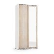 KIAMAMI VALENTINA - Armoire Blanche Et Chêne Avec Porte Miroir Et Porte-Manteau - vignette