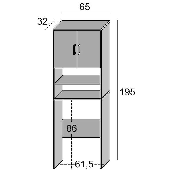 KIAMAMI VALENTINA - Colonne De Lavage Blanche Au-Dessus De La Machine À Laver Avec Armoire - large