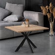 ID MARKET - Table basse carrée ALIX 70 cm pied araignée bois et noir - vignette