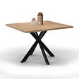 ID MARKET - Table basse carrée ALIX 70 cm pied araignée bois et noir - vignette