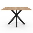 ID MARKET - Table basse carrée ALIX 70 cm pied araignée bois et noir - vignette