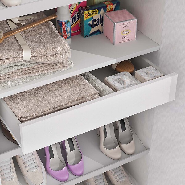 KIAMAMI VALENTINA - Meuble Polyvalent En Bois 72Cm 2 Portes Avec Étagères Et Tiroir Blanc - large