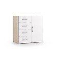 KIAMAMI VALENTINA - Meuble Polyvalent En Chêne Avec Tiroirs Et Porte Blanche - vignette