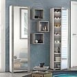 KIAMAMI VALENTINA - Armoire Haute H 182Cm Béton Gris Avec Miroir - vignette