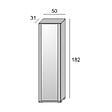 KIAMAMI VALENTINA - Armoire Haute H 182Cm Béton Gris Avec Miroir - vignette