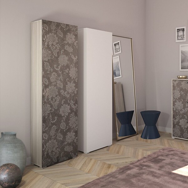 KIAMAMI VALENTINA - Armoire Colonne Multifonctionnelle Avec 1 Porte Décorée - large
