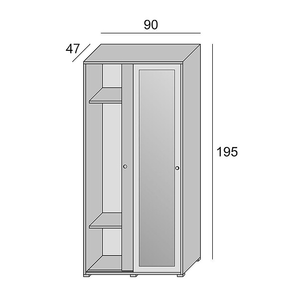 KIAMAMI VALENTINA - Armoire Polyvalente Avec Tube De Suspension Blanc Avec Portes Coulissantes - large