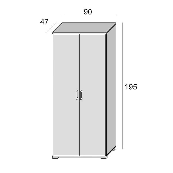 KIAMAMI VALENTINA - Armoire Polyvalente Avec 2 Portes Battantes Et 4 Étagères Blanc - large