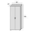 KIAMAMI VALENTINA - Armoire Polyvalente Avec 2 Portes Battantes Et 4 Étagères Blanc - vignette