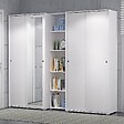 KIAMAMI VALENTINA - Armoire Blanche Multi-Usages Avec Double Porte Coulissante - vignette