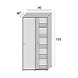 KIAMAMI VALENTINA - Armoire Multifonctionnelle Avec 4 Étagères Réglables Et Double Porte Coulissante - vignette
