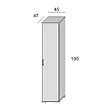 KIAMAMI VALENTINA - Colonnes Polyvalentes Blanc 45Cm 1 Porte Effet Béton - vignette