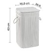 KIAMAMI VALENTINA - Porte-Linge En Bambou Blanc Avec Sac Amovible - vignette