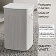 KIAMAMI VALENTINA - Porte-Linge En Bambou Blanc Avec Sac Amovible - vignette