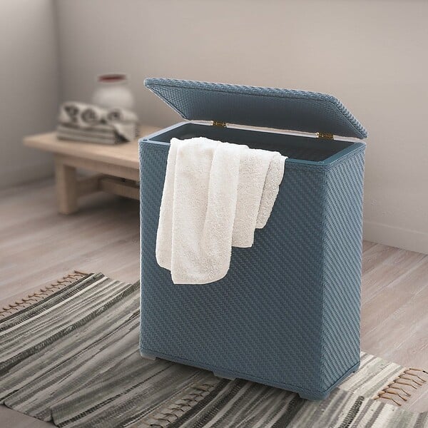 KIAMAMI VALENTINA - Panier À Linge En Résine Thermoplastique Bleu | Robinia - large