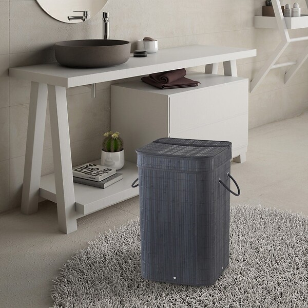 KIAMAMI VALENTINA - Panier À Linge En Bambou Noir - large