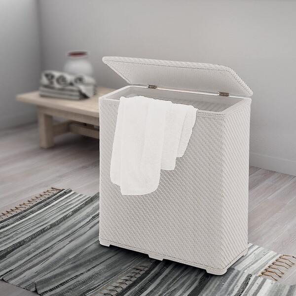 KIAMAMI VALENTINA - Panier À Linge Blanc Pour La Salle De Bains | Robinia - large