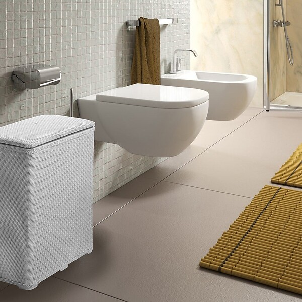 KIAMAMI VALENTINA - Panier À Linge Blanc Pour La Salle De Bains | Robinia - large