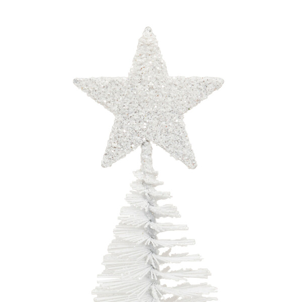 FEERIC LIGHTS & CHRISTMAS - Déco de Noël Sapin de table Blanc à Paillettes H 14 cm - large