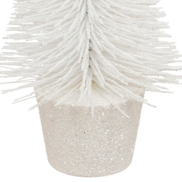 FEERIC LIGHTS & CHRISTMAS - Déco de Noël Sapin de table Blanc à Paillettes H 14 cm - large