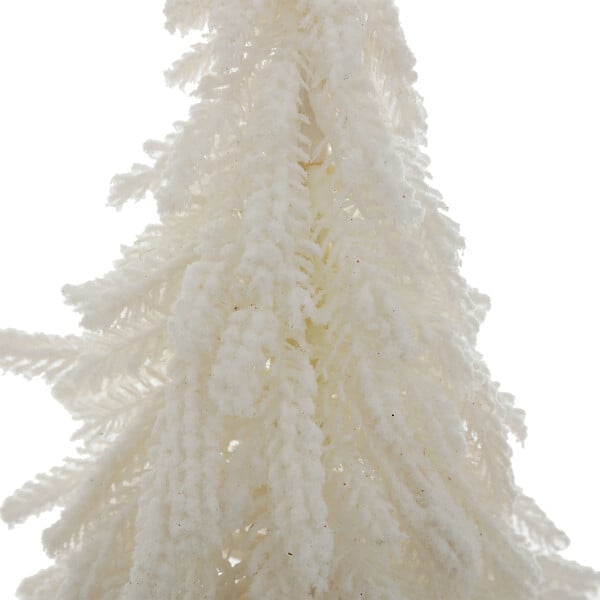 FEERIC LIGHTS & CHRISTMAS - Sapin de table artificiel Blanc avec base en Jute H 27 cm - large