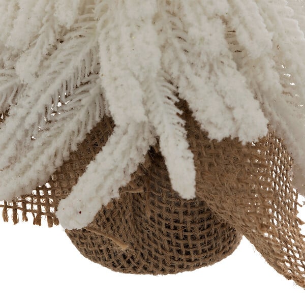 FEERIC LIGHTS & CHRISTMAS - Sapin de table artificiel Blanc avec base en Jute H 27 cm - large