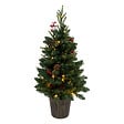 FEERIC LIGHTS & CHRISTMAS - Sapin de Noël artificiel avec déco & lumineux 50 LED Blanc chaud H 90 cm - vignette