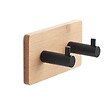 KIAMAMI VALENTINA - Porte-Manteau Adhésif En Bois De Bambou Naturel Et Métal Noir - vignette