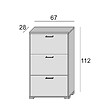 KIAMAMI VALENTINA - Meuble À Chaussures En Orme Avec 3 Portes Décorées À Double Profondeur - vignette