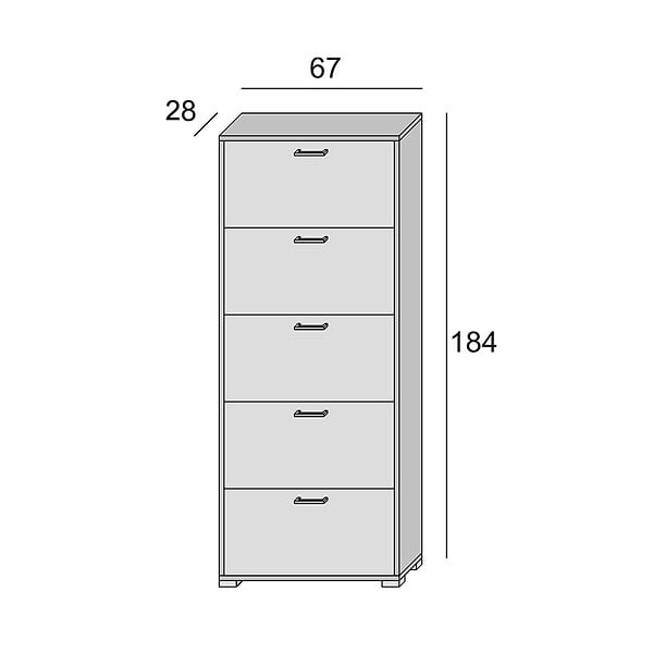KIAMAMI VALENTINA - Meuble À Chaussures Gris Effet Béton Avec 5 Portes À Double Profondeur - large
