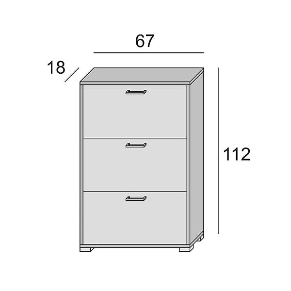 KIAMAMI VALENTINA - Étagère À Chaussures En Bois Peu Encombrante L.65Cm Avec 3 Portes Mélèze - large
