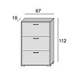 KIAMAMI VALENTINA - Étagère À Chaussures En Bois Peu Encombrante L.65Cm Avec 3 Portes Mélèze - vignette