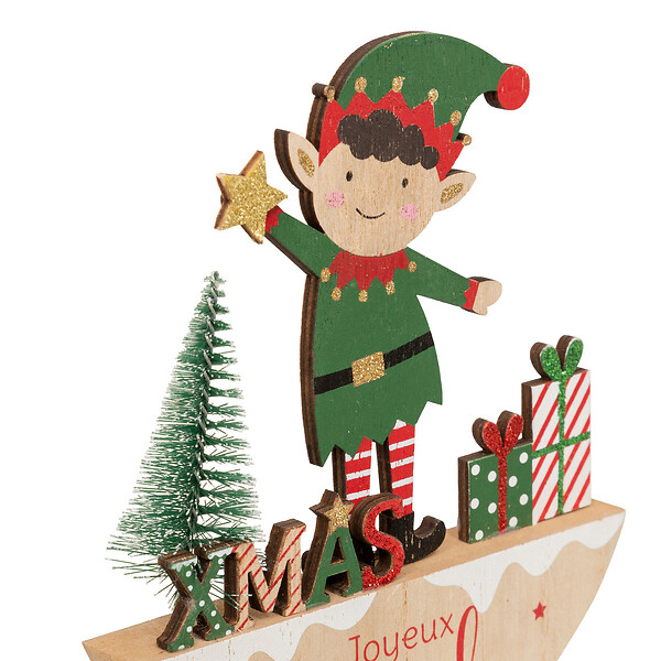 Decoration sapin de Noel - Mini poupée Lutin du père Noel