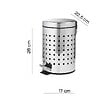 KIAMAMI VALENTINA - Poubelle Ronde De 3 Litres En Acier Inoxydable À Pédale Pour Salle De Bains - vignette