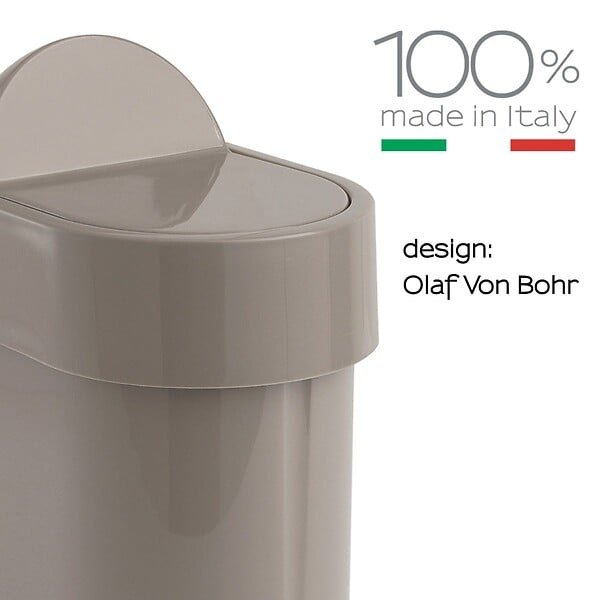 KIAMAMI VALENTINA - Poubelle De Salle De Bains 4,8 Litres Gris Tourterelle En Propylux | Iris - large
