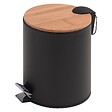 KIAMAMI VALENTINA - Poubelle De Toilette Ronde De 3 Litres À Pédale Noir/Fermeture Souple Métal Et Bambou | Ortensia - vignette