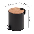 KIAMAMI VALENTINA - Poubelle De Toilette Ronde De 3 Litres À Pédale Noir/Fermeture Souple Métal Et Bambou | Ortensia - vignette