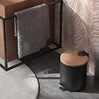 KIAMAMI VALENTINA - Poubelle De Toilette Ronde De 3 Litres À Pédale Noir/Fermeture Souple Métal Et Bambou | Ortensia - vignette