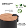 KIAMAMI VALENTINA - Poubelle Ronde De 5 Litres Pour Toilettes À Pédale Noir/Fermeture Souple Métal Et Bambou | Ortensia - vignette