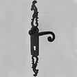 SECURY-T - Poignées de porte fer forgé COQ noir 330X36 mm Trou de clé L - vignette