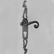 SECURY-T - Poignées de porte fer forgé COQ vieil argent 330X36 mm Trou de cylindre i - vignette