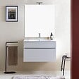 KIAMAMI VALENTINA - Meuble De Salle De Bain Suspendu 80Cm Avec Lavabo Et Miroir 80X110 | Sole - vignette