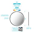 AURLANE - Miroir salle de bain ROND avec éclairage LED et contour noir - Diam 60cm - vignette