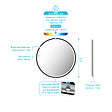 AURLANE - Miroir salle de bain ROND avec éclairage LED et contour noir - Diam 50cm - vignette