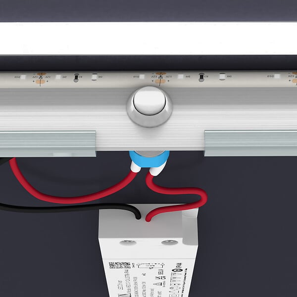 AURLANE - Miroir salle de bain rond avec eclairage LED - Diamètre 50cm - GO LED - large
