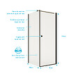 AURLANE - Porte de Douche Pivotante 90x195cm et Retour 80cm - Verre 8mm Anticalcaire - Profil Noir - vignette