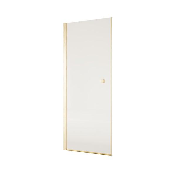 AURLANE - Porte de Douche Pivotante 80x180 cm en Verre Trempe 5 mm - Finition Or Brosse - GOLD ELEMENTARY - large