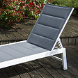 HAPPY GARDEN - Bain de soleil BARBADOS en textilène gris - aluminium blanc - vignette