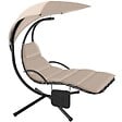 TECTAKE - Fauteuil suspendu Elaria avec pare-soleil et poche latérale beige - vignette